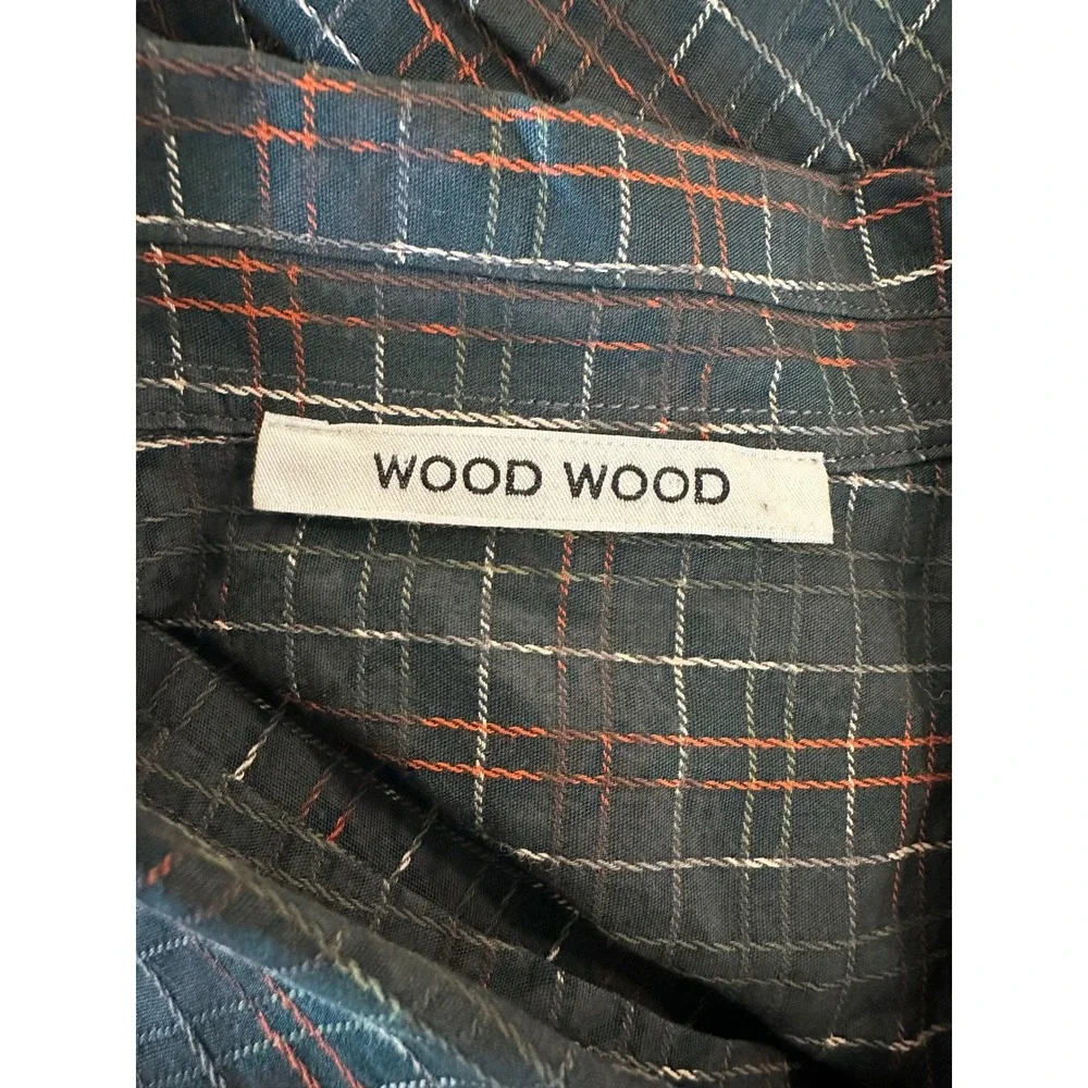 Wood‎ Wood David Swirl Grid Cotton Button-Up Shirt Mens